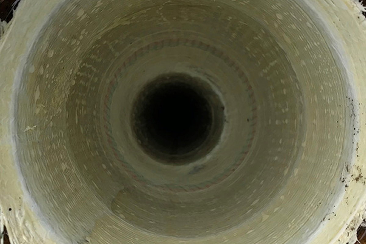 Innenansicht eines sanierten Abwasserrohrs